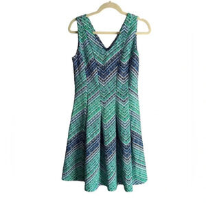 SPENSE MULTICOLOR PLEATED A-LINE DRESS